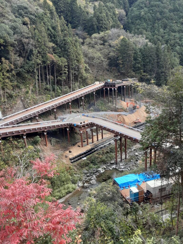 愛媛県大洲市工事用桟橋